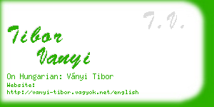 tibor vanyi business card